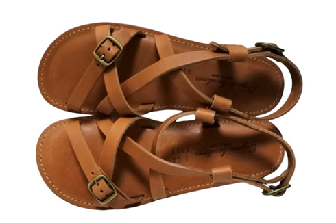 【Organic handloom GAYA ブラウン】クロスストラップサンダル